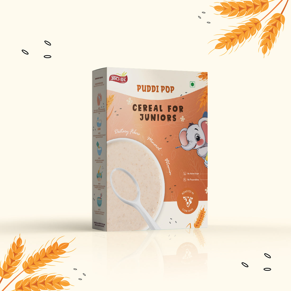 Puddi Pop - Nutritious Cereal for Juniors | Roasted in Cow Ghee | No Added Sugar